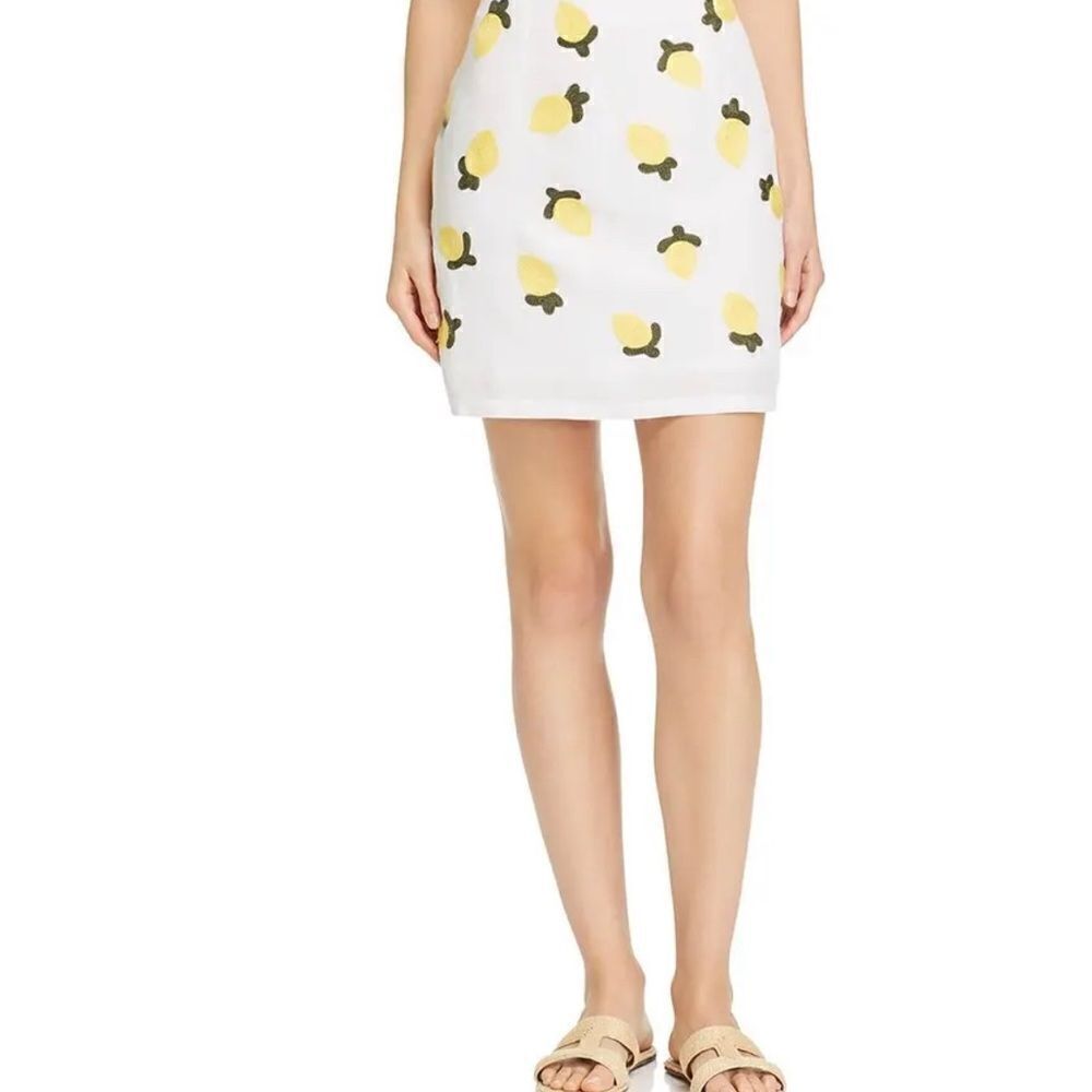 Red Carter Lemon Embroidered Mini Skirt Size M
